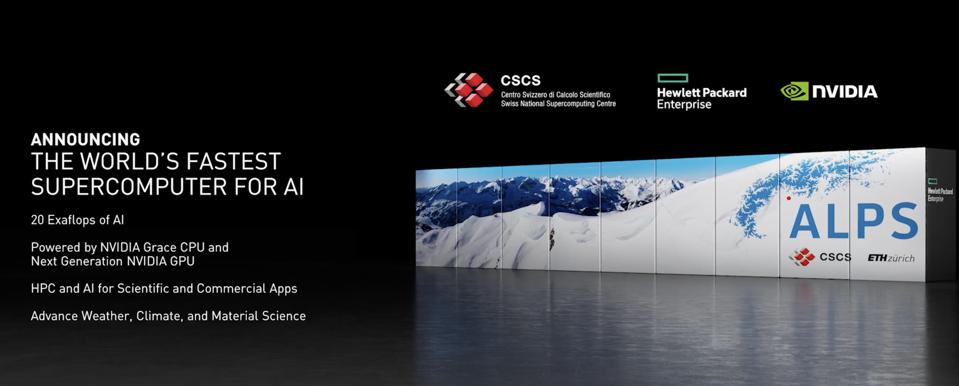 The Swiss National Supercomputing Center will deploy the Grace-enabled 20 Exaflop AI in 2023.