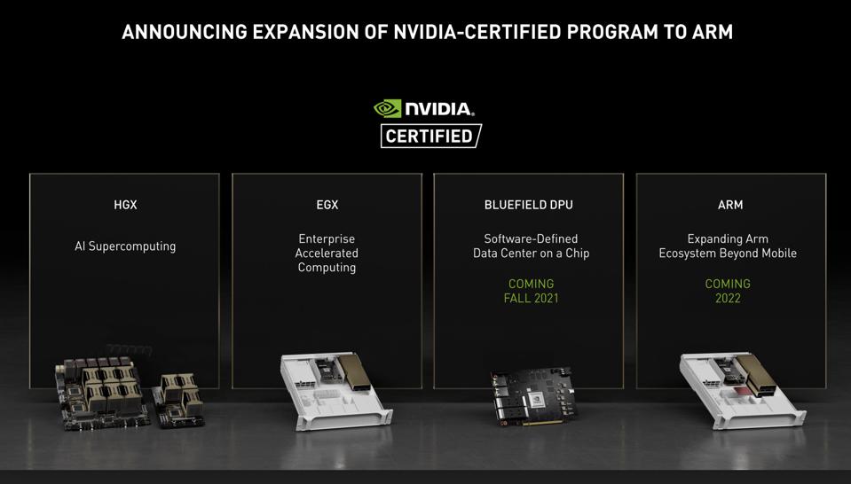 NVIDIA will add the DPU and ARM servers to NVIDIA Certified.